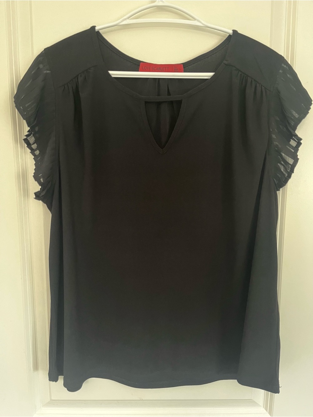 Scarlett Black Flutter Sleeve Blouse XL